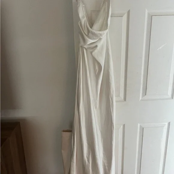 SHEIN white Satin strapless maxi dress XL - Picture 3 of 6